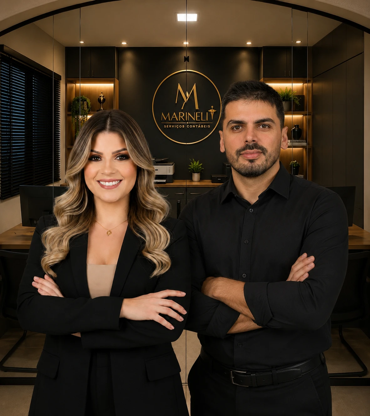 Pamela Marineli e Diego Borba, sócios da Marineli Serviços Contábeis